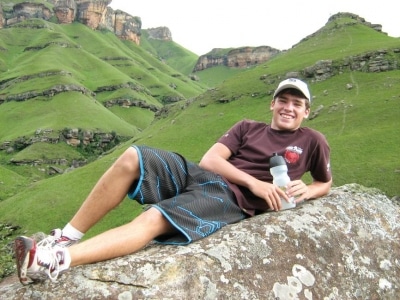 Cyclist wiped out by a hartebees