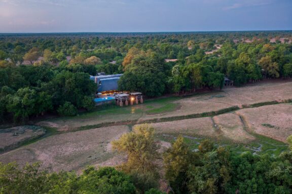 Aerial View of infront of Lodge | Photo credit: Mfuwe Lodge