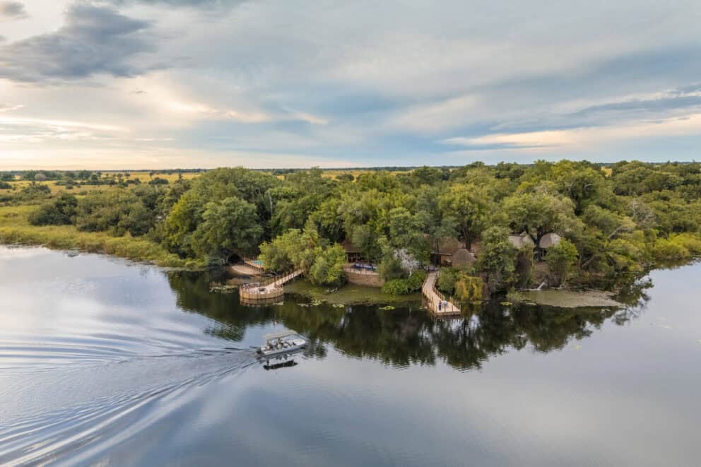 Xugana Island Lodge Aerial Shot