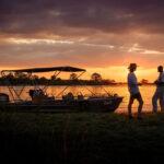 Boat cruise on the Zambezi at sunset. A great African safari for seniors