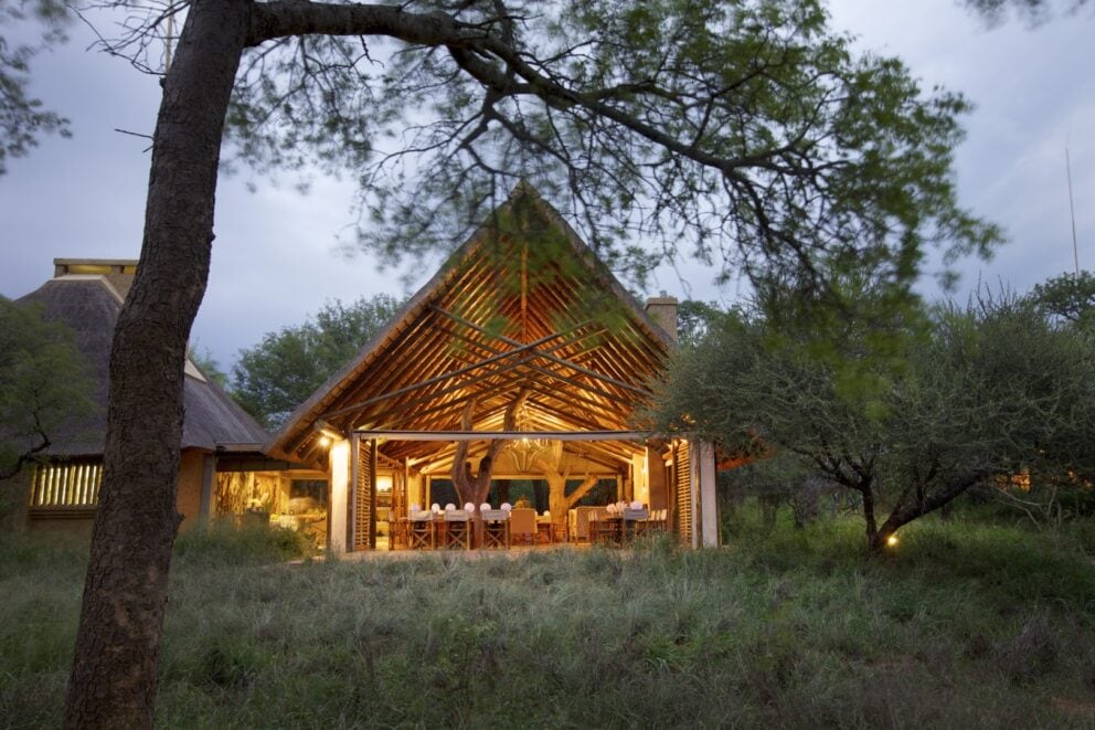 Bush view of the dining area inside Kapama Southern Camp