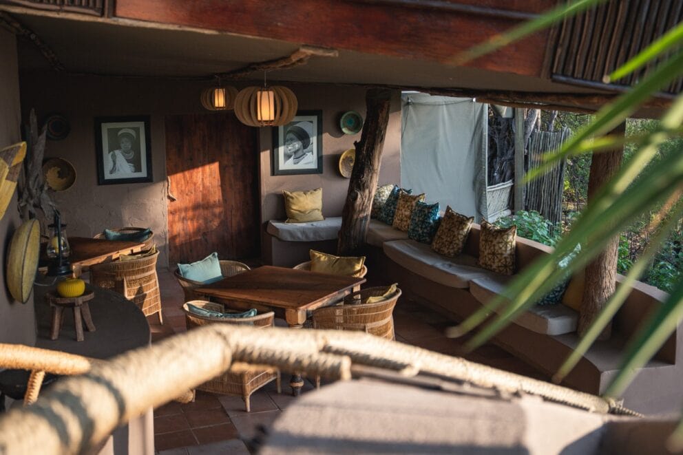 Inside couch seating | Photo credit: Mashatu Lodge