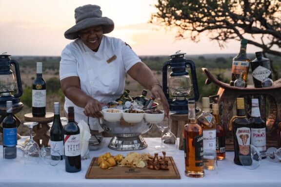 Snacks and drinks table | Photo credit: Mashatu Lodge