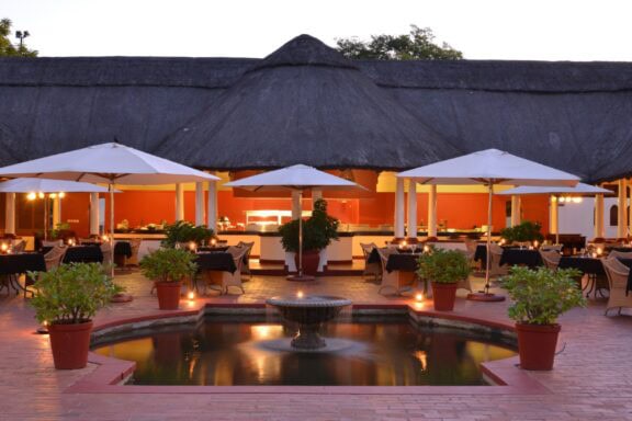 Jungle Junction Evening Exterior | Photo credit: Victoria Falls Hotel