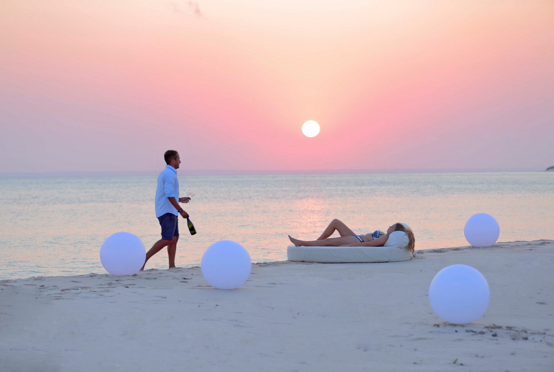 Sunset on Benguerra Island, a popular African beach holiday destination