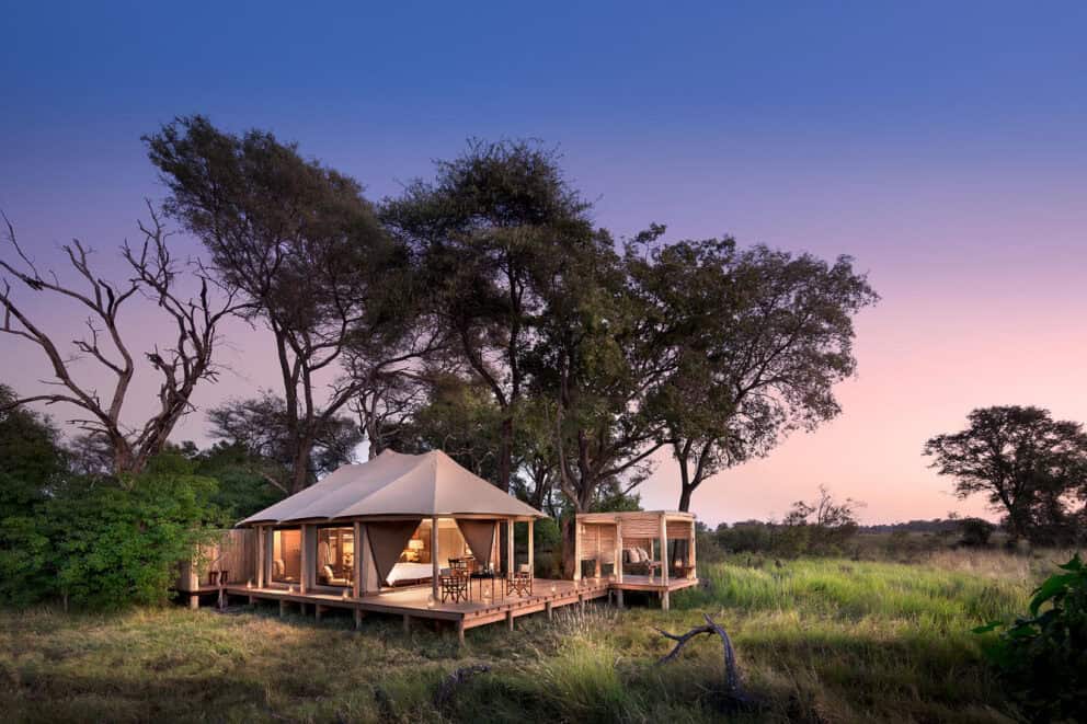 Luxury lodge in the Okavango Delta