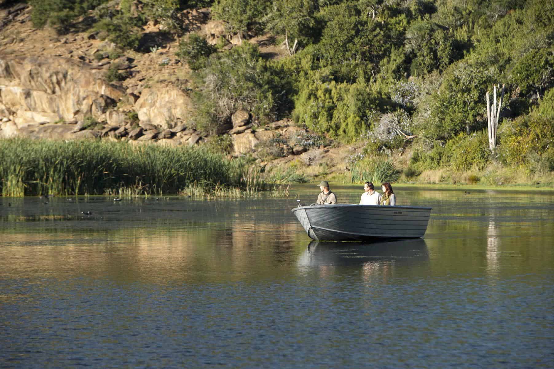 Boat ride on the river at Kwandwe Private Game Reserve