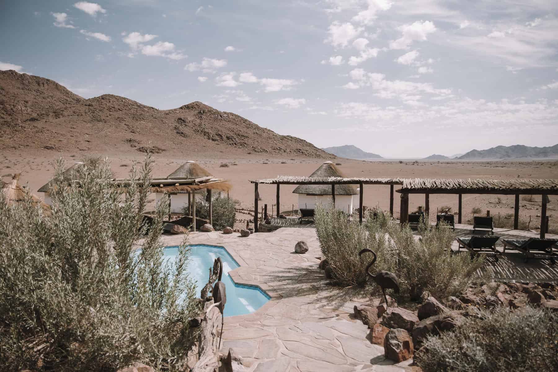 Pool area at Desert Homestead Lodge, Namibia | Photo credit: Desert Homestead Lodge