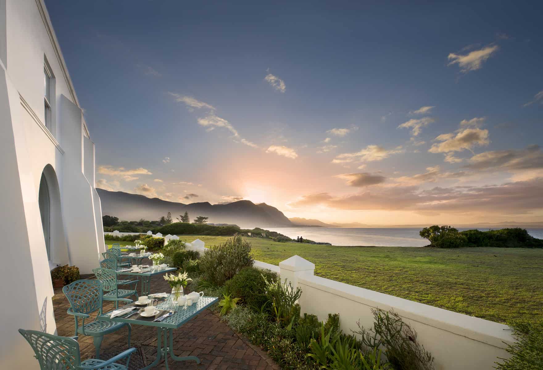 View of Walker Bay from The Marine's pavillion terrace in Hermanus