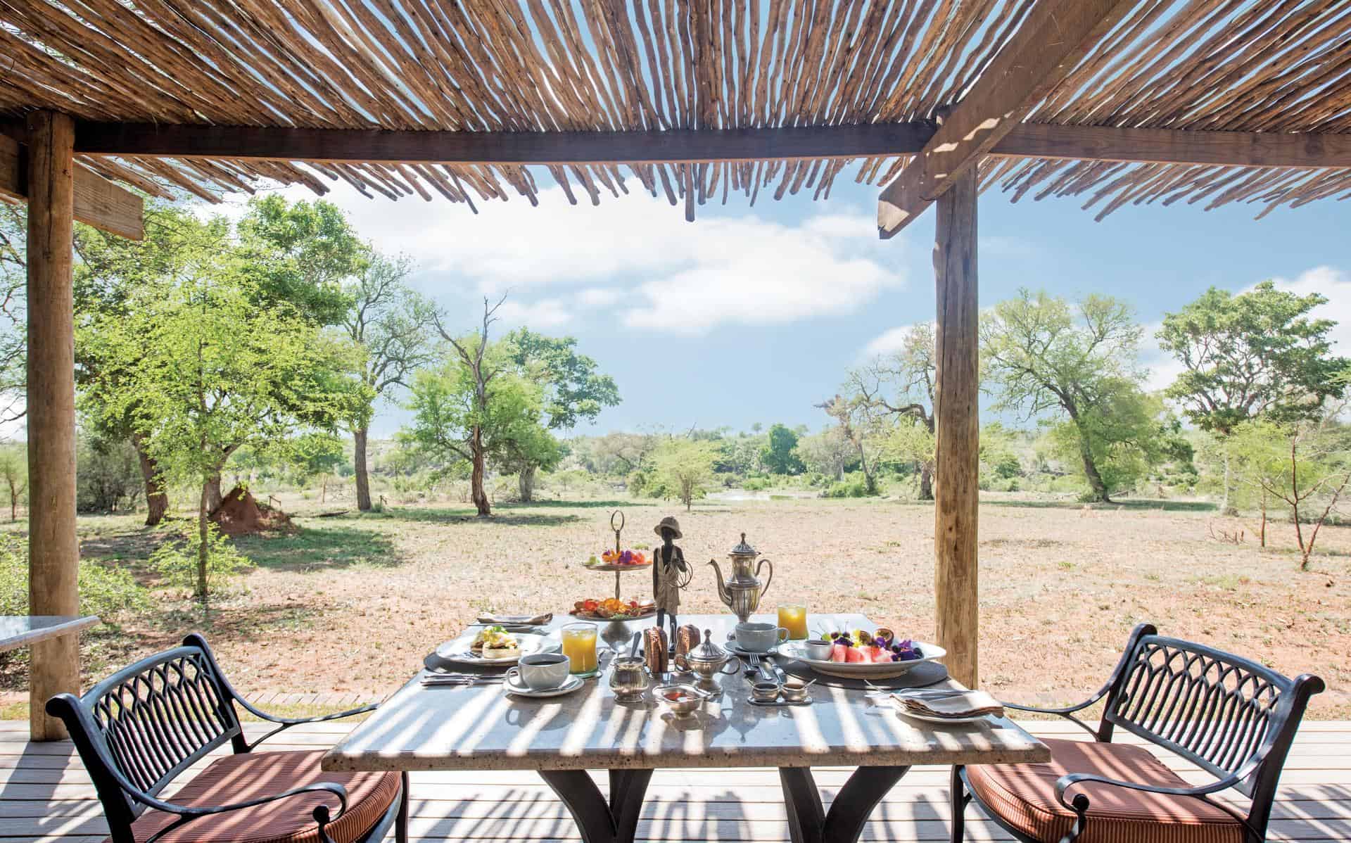 View from the breakfast veranda of the landscape at Kruger National Park