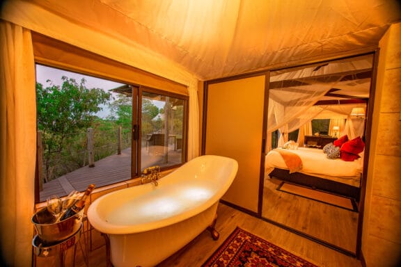 Interior of The Elephant Camp - bathroom