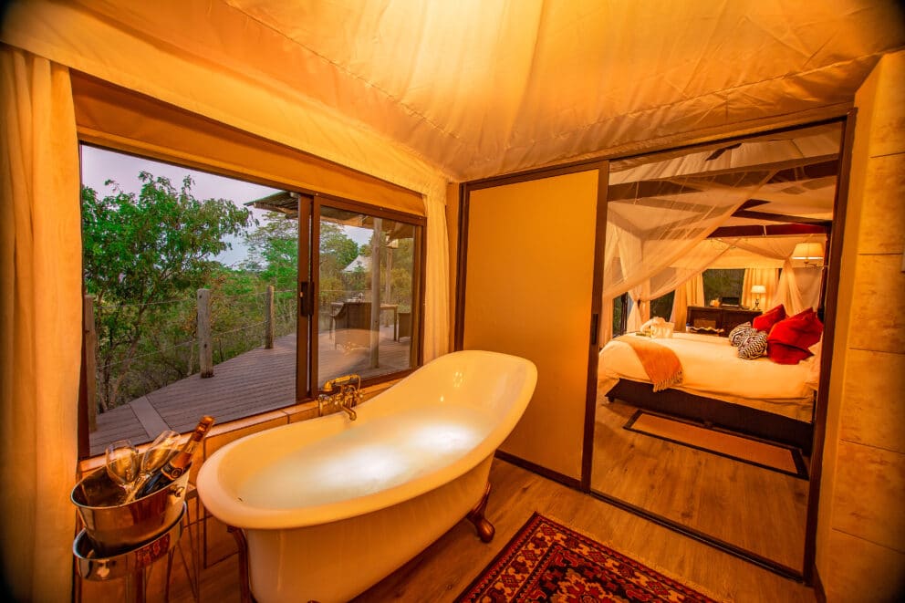 Interior of The Elephant Camp - bathroom