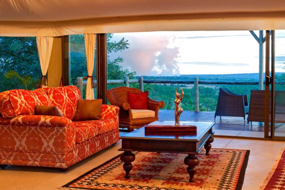 Interior of The Elephant Camp - lounge