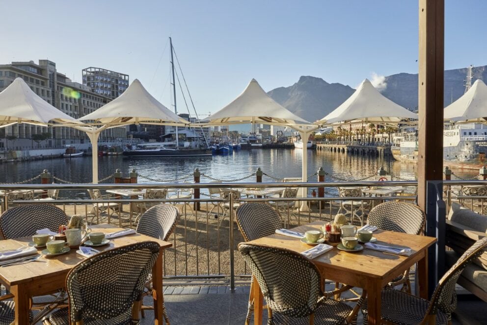 Seating area in the harbor | Photo credit: V&A Hotel