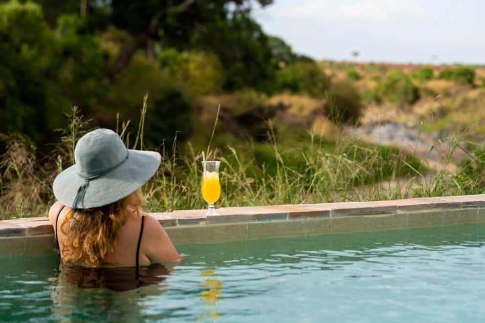 Luxury infinity pool in Masai Mara, Kenya. Vote for Discover Africa in the World Luxury Travel Awards