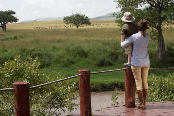 Viewing deck at a luxury lodge in Masai Mara, Kenya | Photo credit: Elewana Sand River