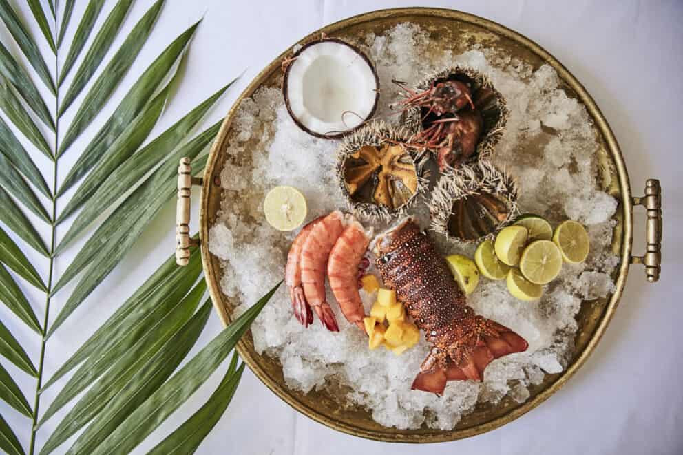 A seafood dish served at Baraza Resort & Spa, Zanzibar.