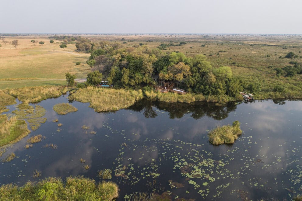 Aerial view of Shinde in the Okavango Delta, Botswana