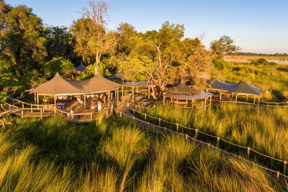 Aerial view of Wilderness Little Vumbura, Botswana.