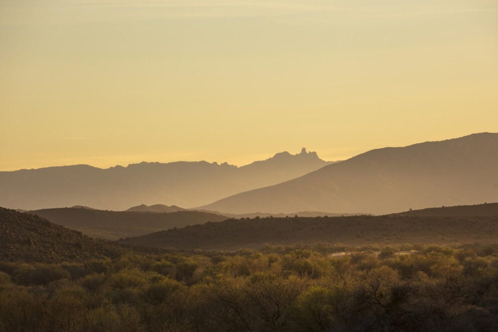 Expansive landscape view of the Sanbona Wildlife Reserve stretching across the horizon at Sanbona Gondwana Family Lodge.