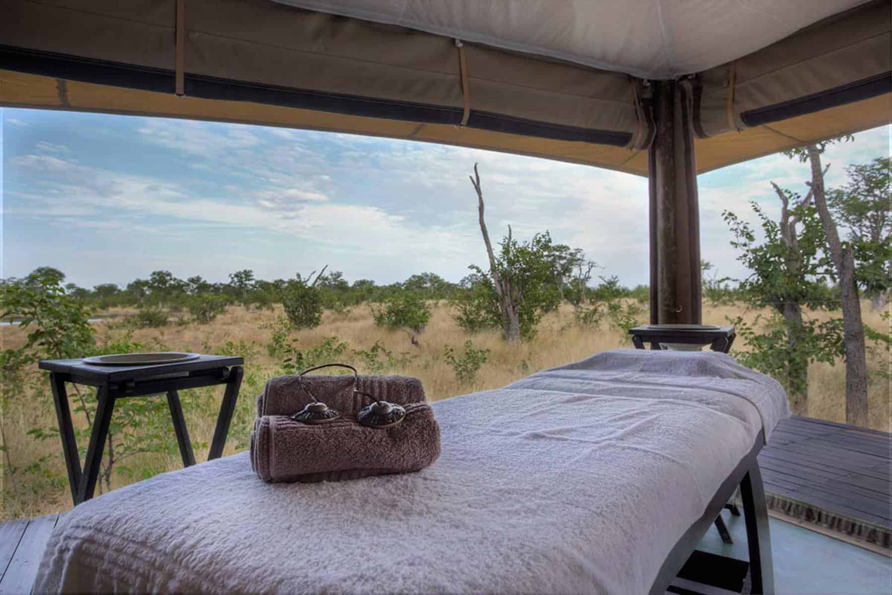 Massage table at Camp Kuzuma