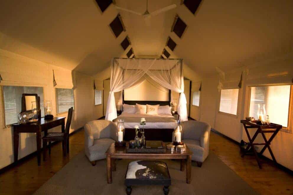 Luxury camp interior in Addo Elephant National Park.