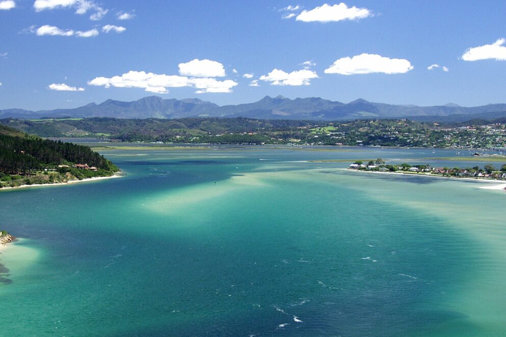 View of the bay near Leisure Isle Lodge in Knysna, South Africa.