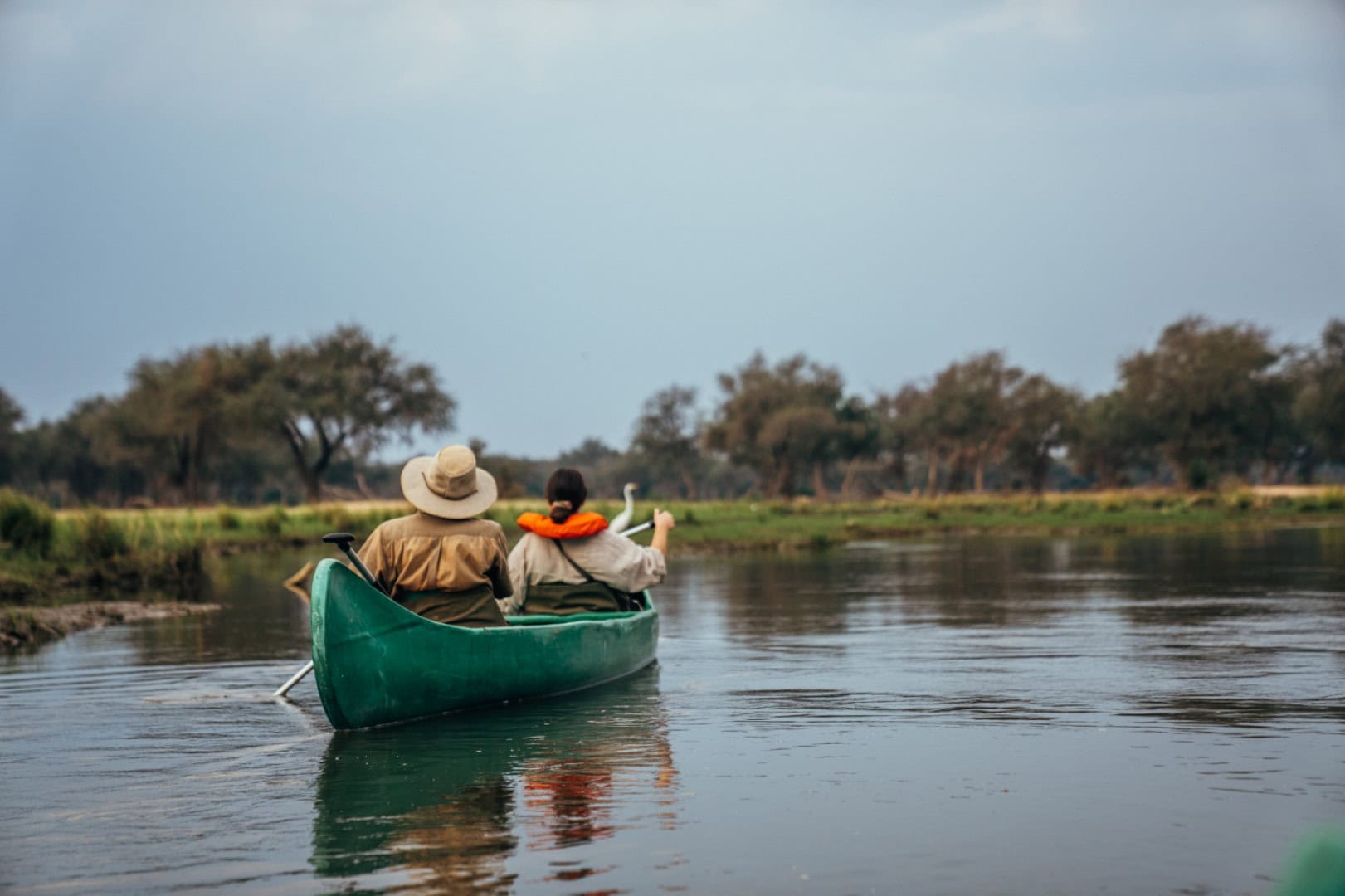Canoeing down the Zambezi in the Lower Zambezi National Park