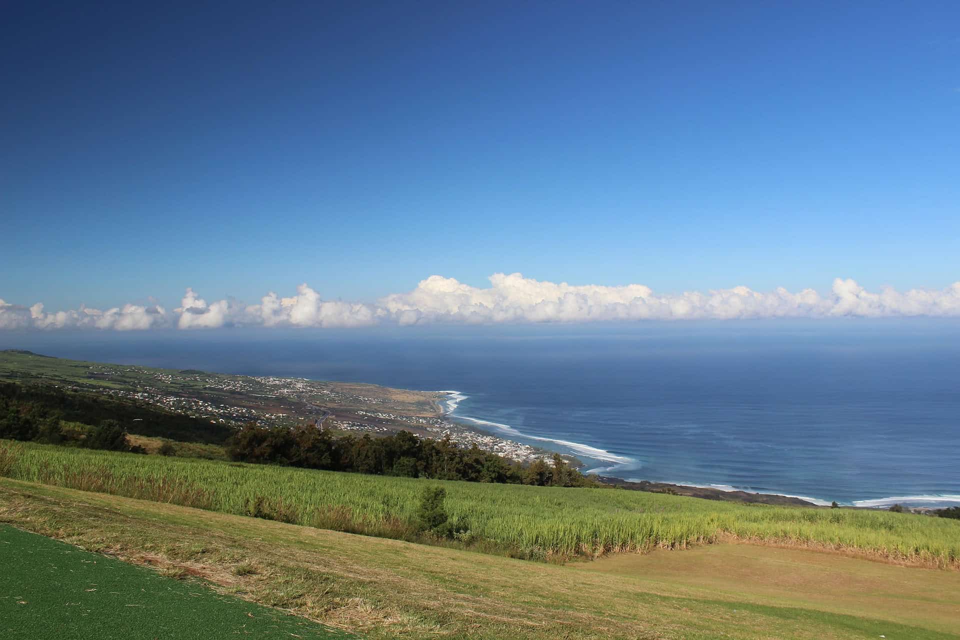 An aerial view of Reunion Island.