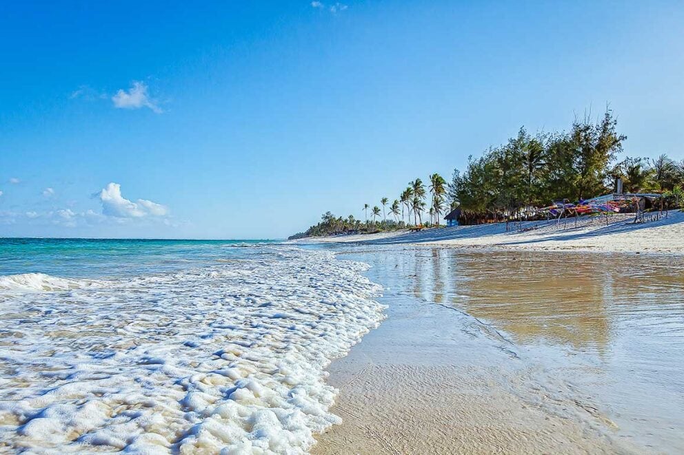 The sunny coastline of Diani Beach | Photo credit: Elewana AfroChic Diani Beach