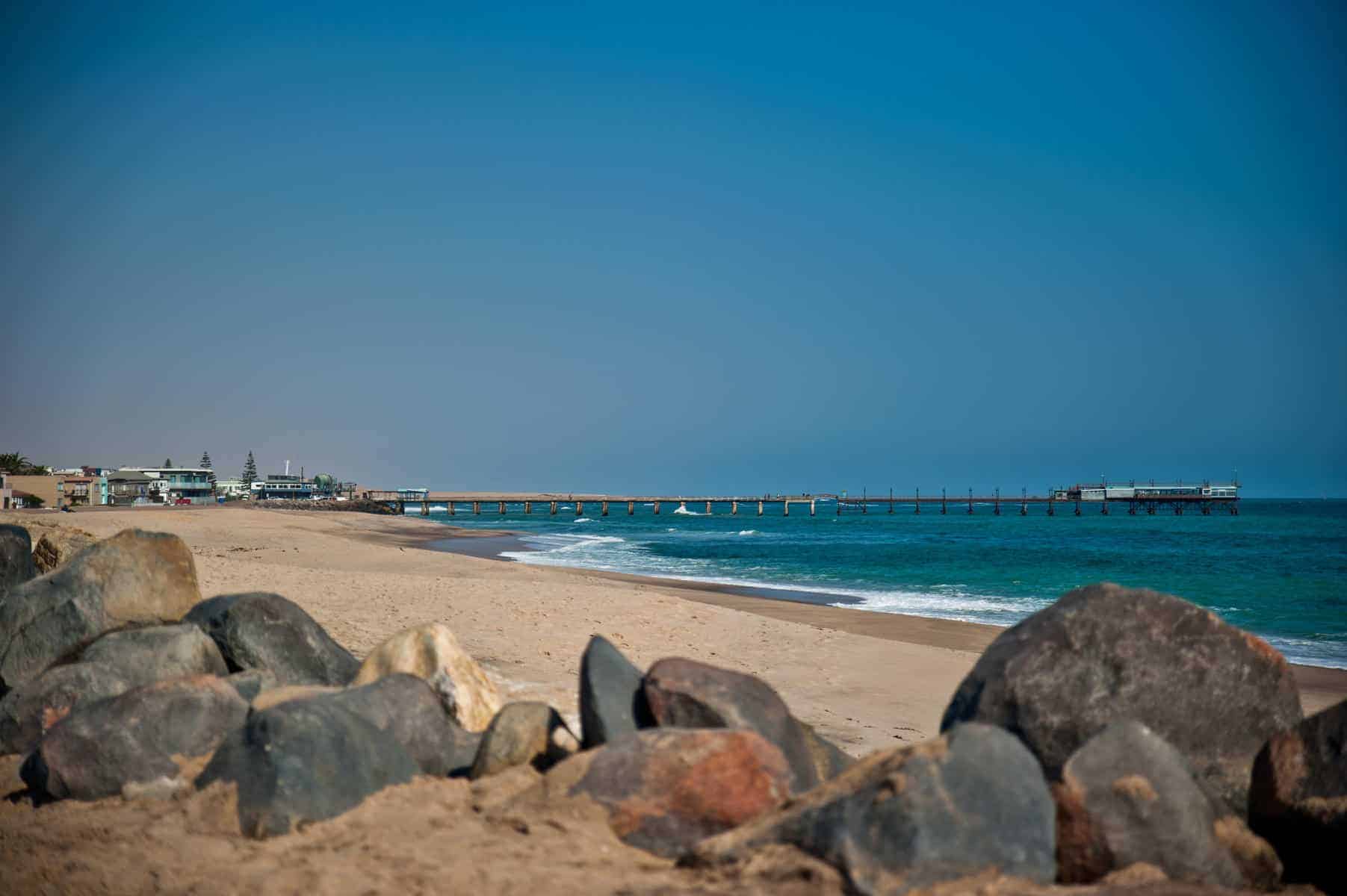 A view of the ocean from the shore at The Delight Swakopmund, Namibia.