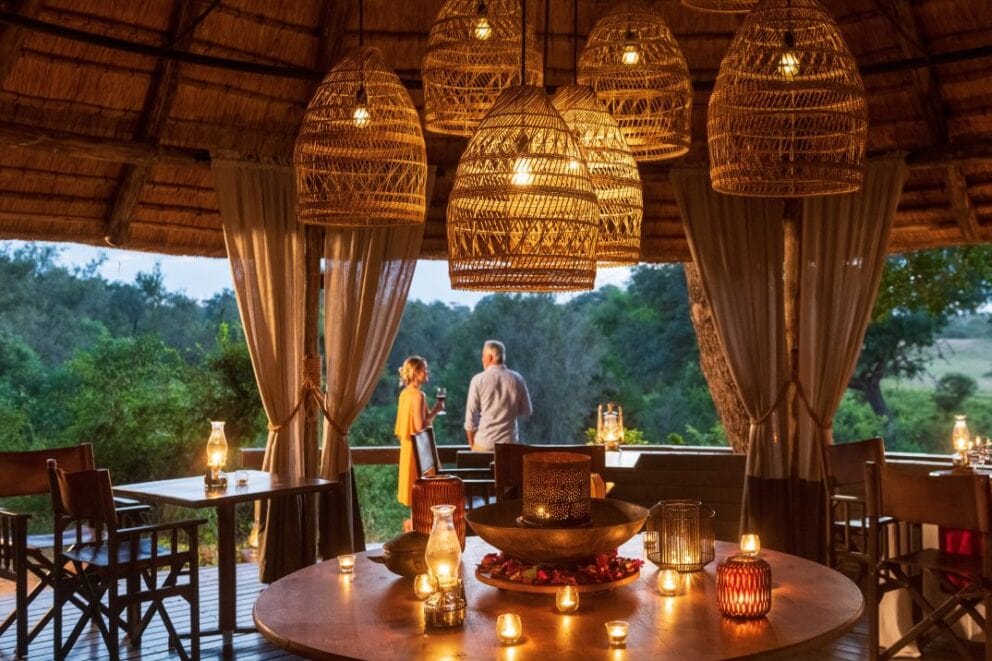 Sabi Sabi Selati Dining View. This can be booked as a part of a honeymoon safari in South Africa