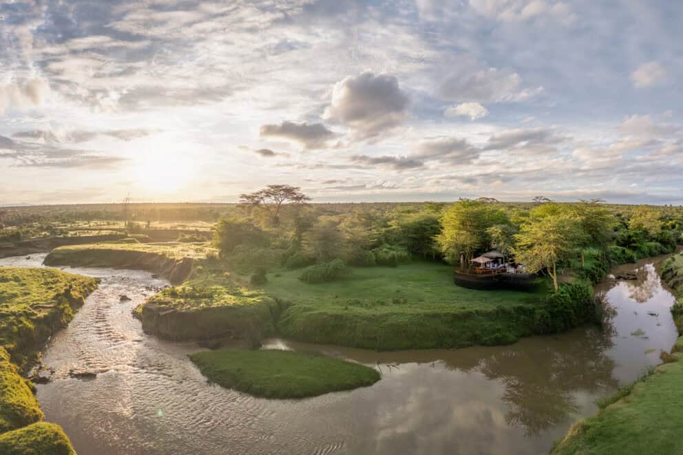 Aerial view of Ol Pejeta Bush Camp, Ol Pejeta Conservancy