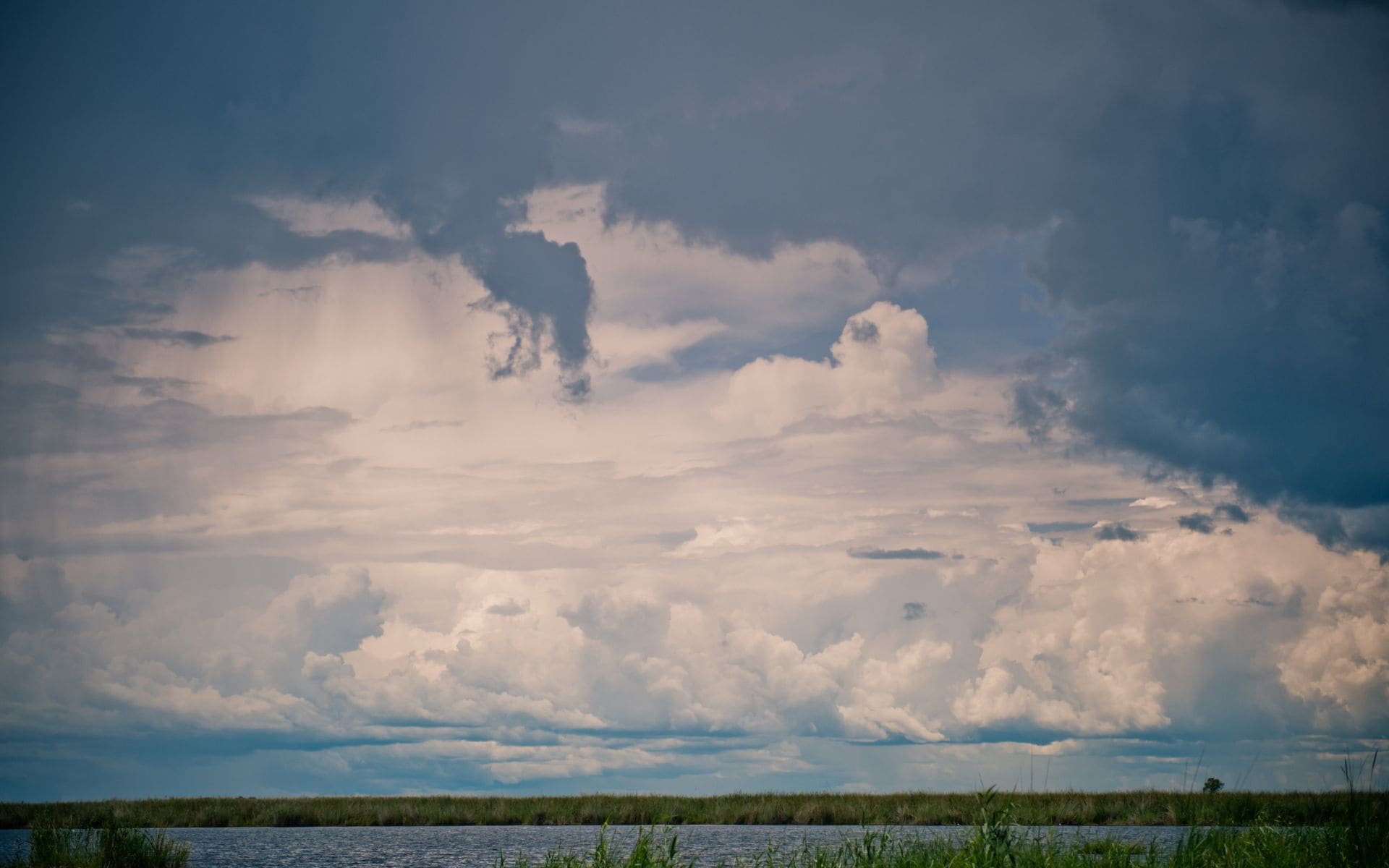 Clouds forming over a river in Botswana 