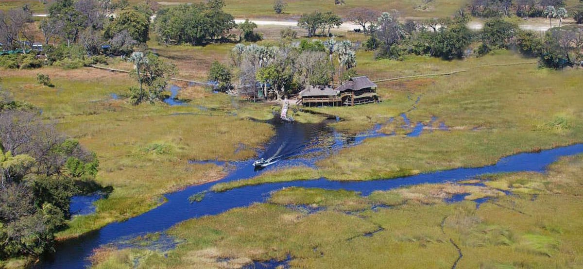 Gunn's Camp overlooking Chief's Island, Okavango Delta | Photo credit: Gunn's Camp