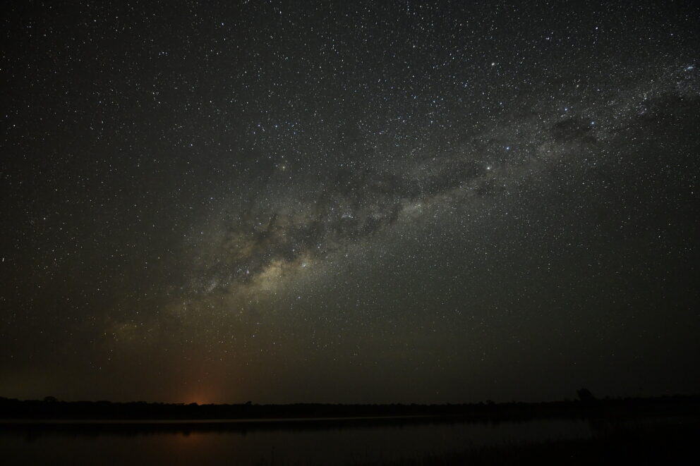 View of the Milky Way over Lake Lifupa in Kasungu National Park, Malawi.