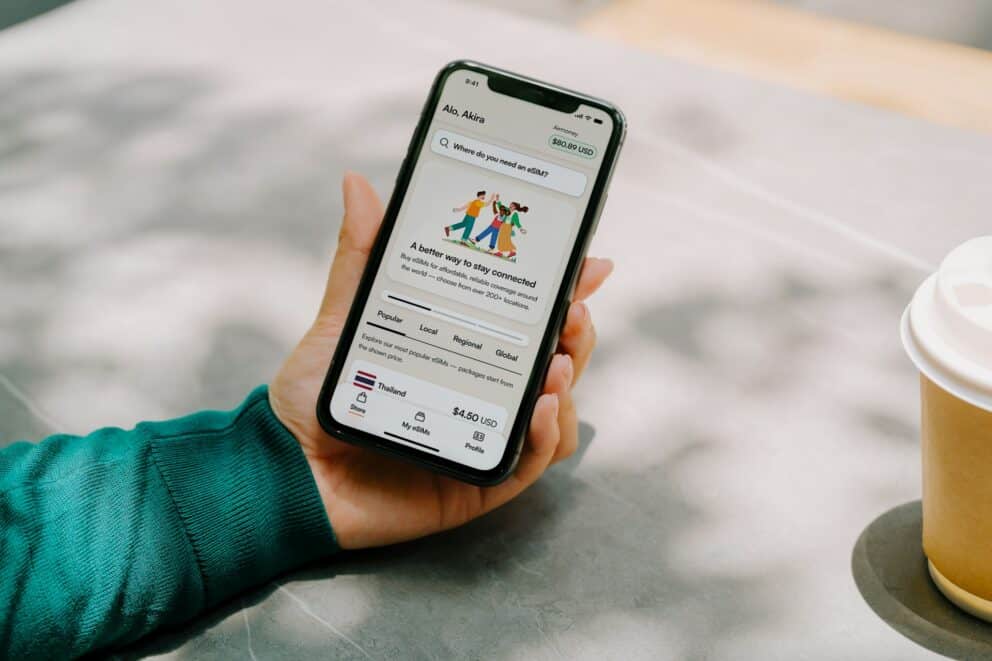 The Airalo app displaying on a smartphone screen.