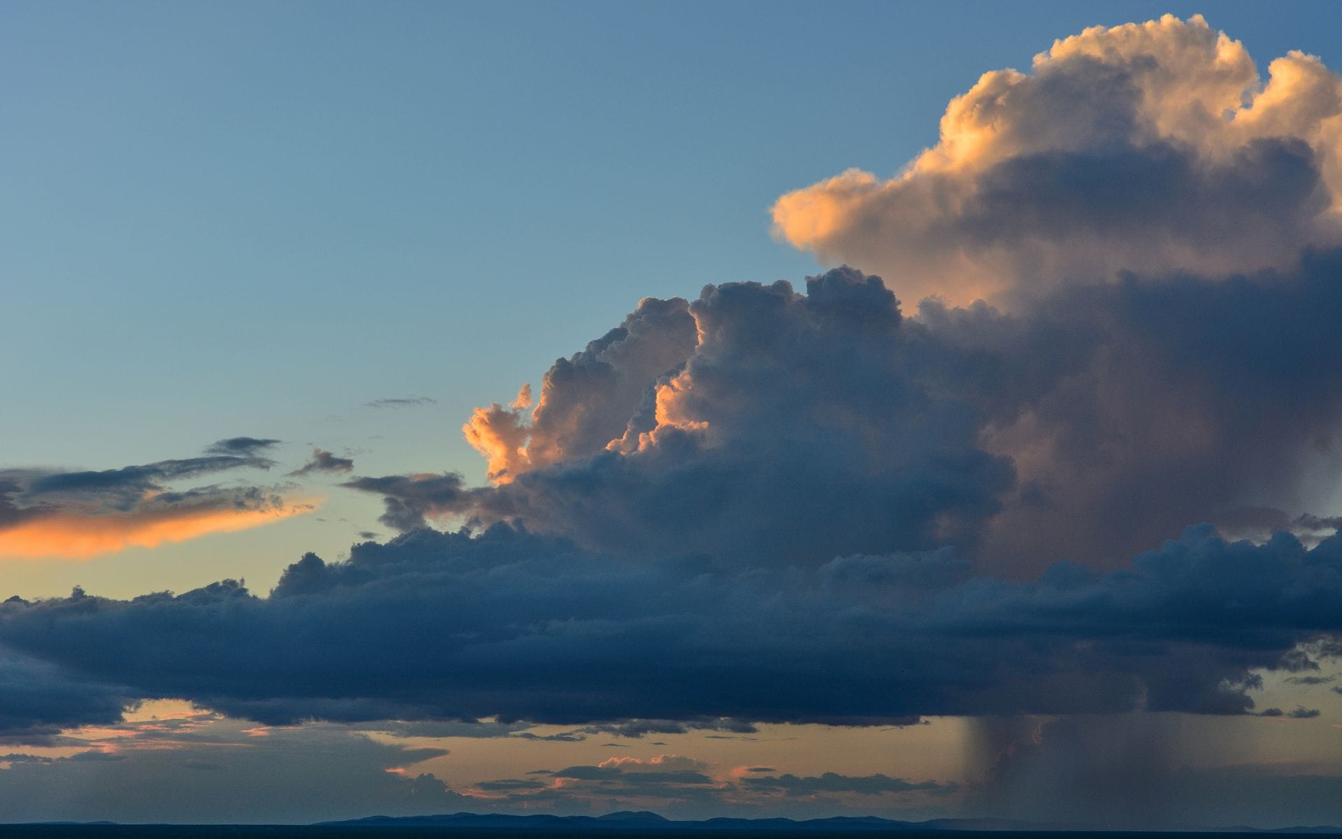 Clouds bursting with rain over Namibia