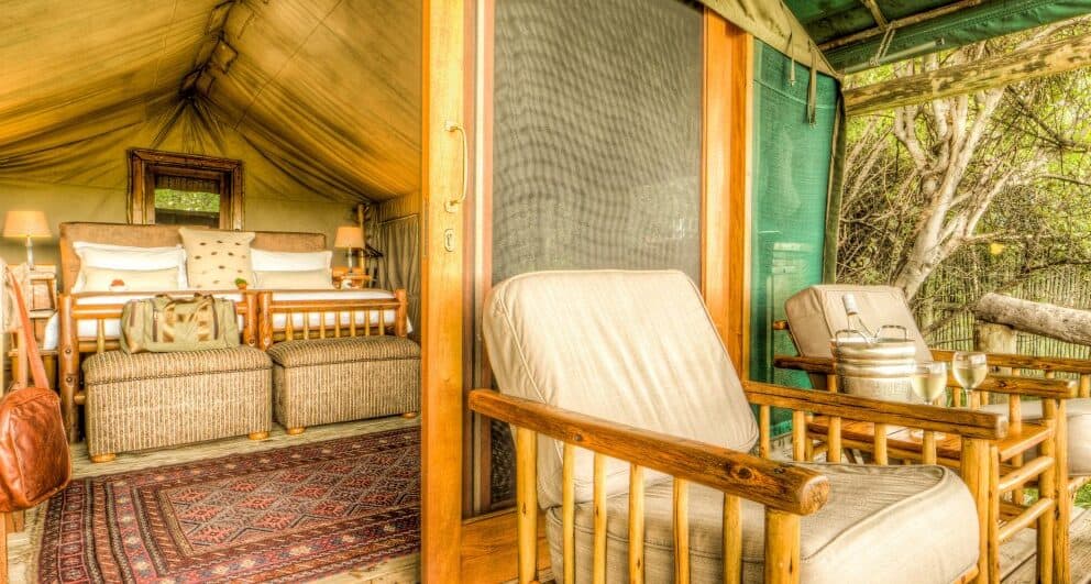 camp xakanaxa okavango delta botswana safari accommodation tent interior