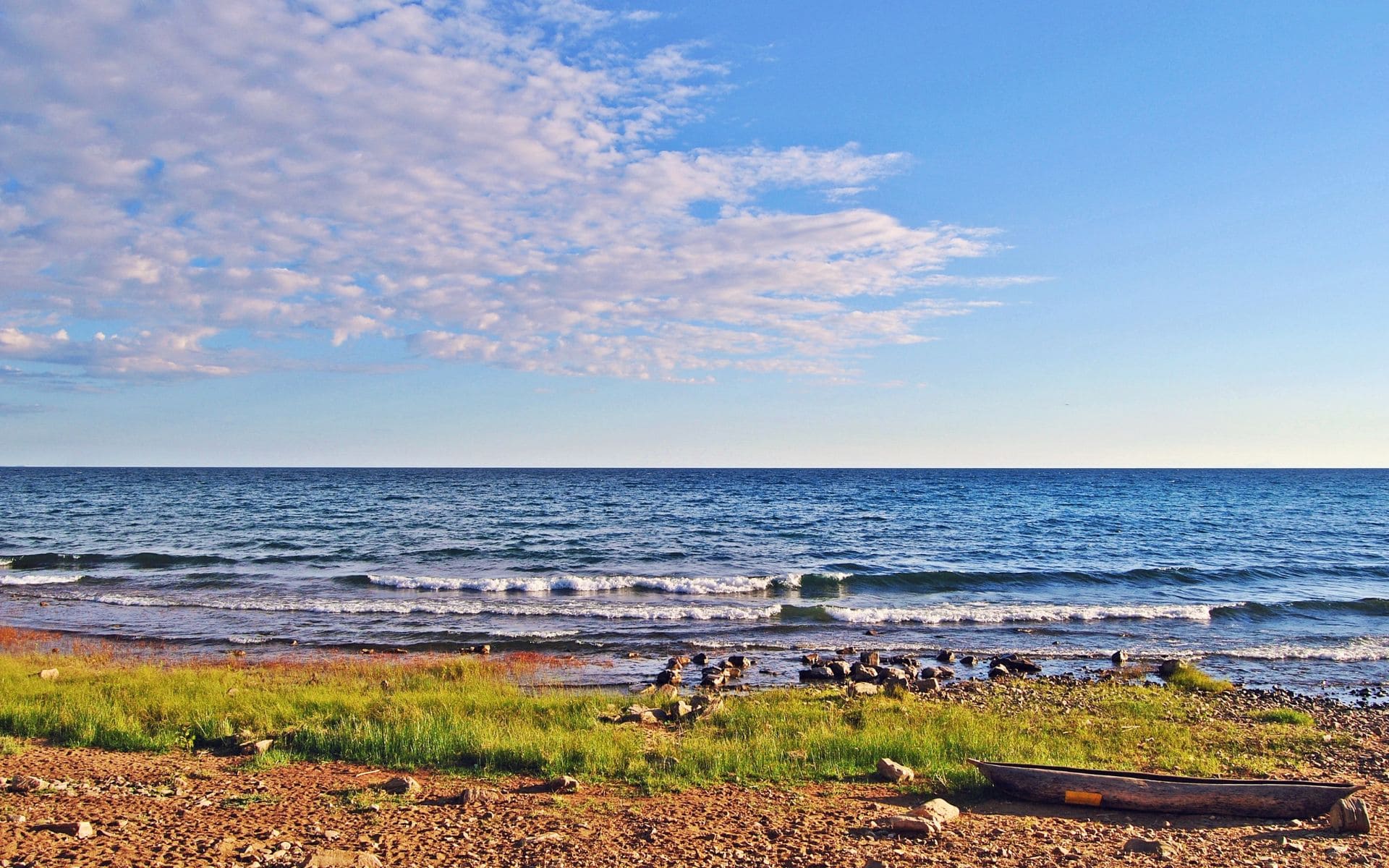 View of the horizon over Lake Malawi as seen from Niassa Reserve in Mozambique. 