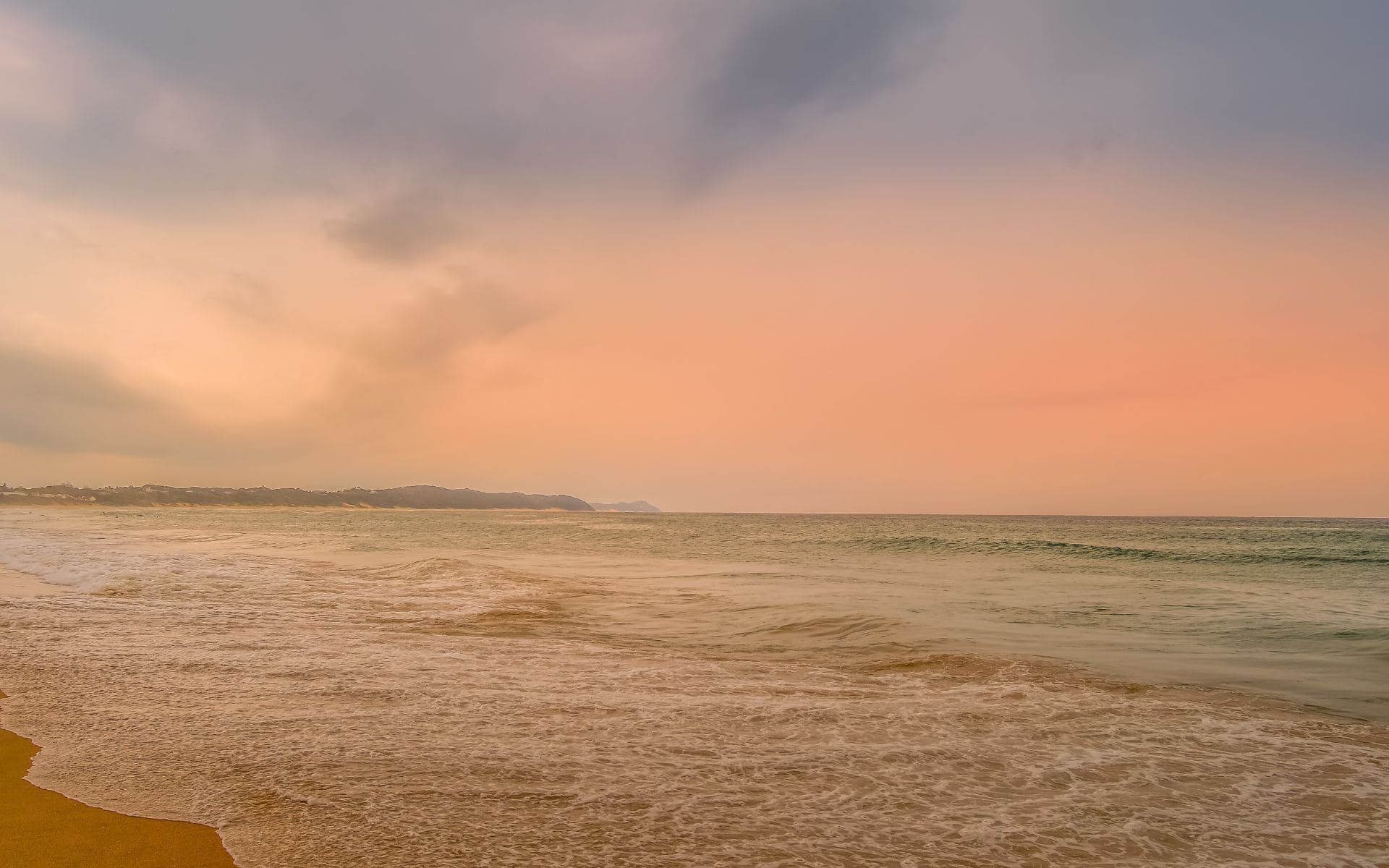 Sunset over Ponta do Ouro beach, Mozambique