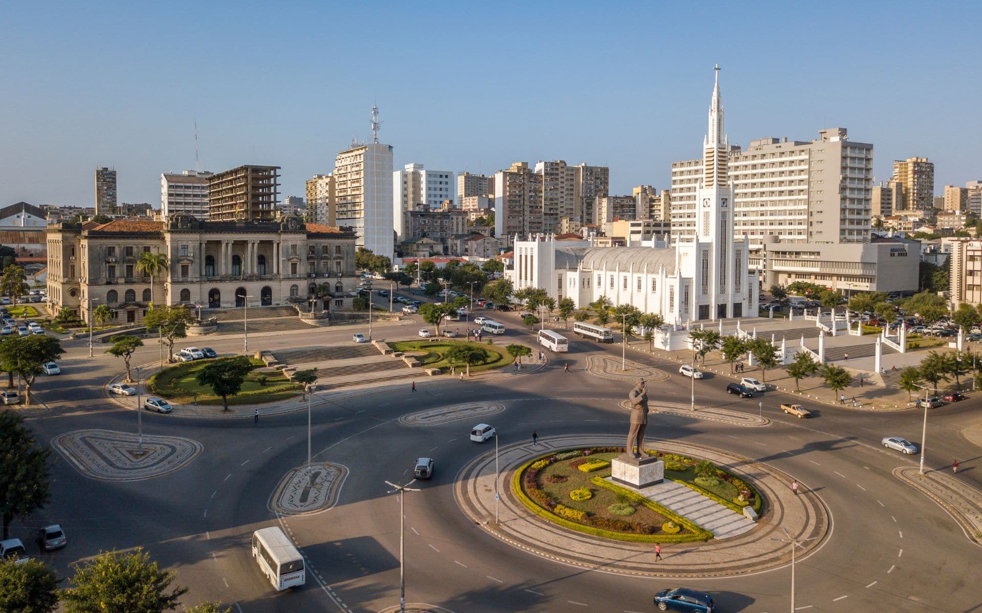 Aerial view of Independence Square, Maputo, Mozambique