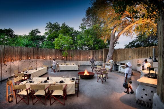 Boma fire dinner area