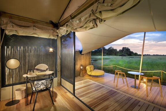 view from luxury tented camp