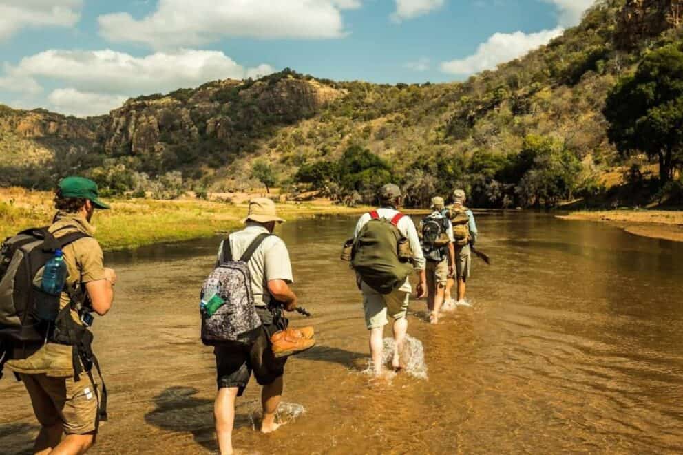 Walking safari in Botswana.