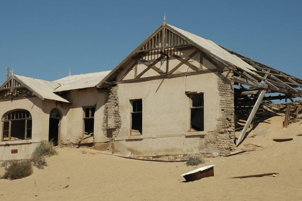 Abandoned house in Kolmanskop, Namibia.