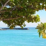 View of the ocean at Reunion Island.