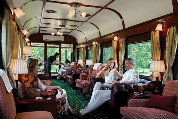 Observation car on the Rovos Rail. A Luxurious way to start an African safari for seniors
