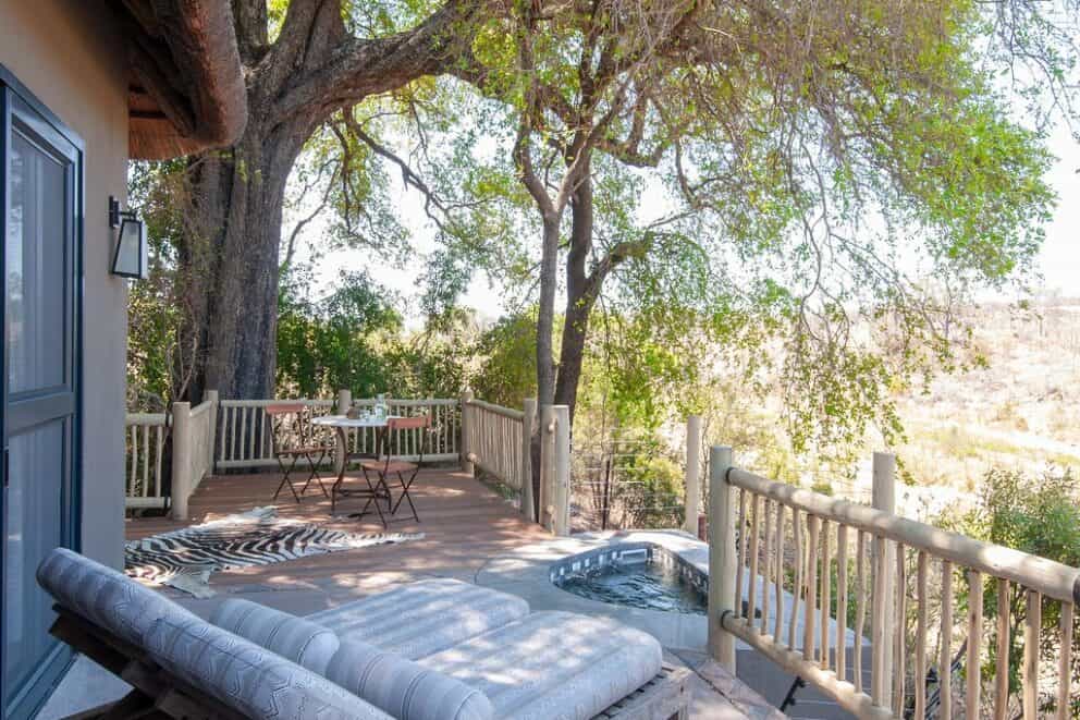 View of the African Bush from the balcony at Jock Safari Lodge