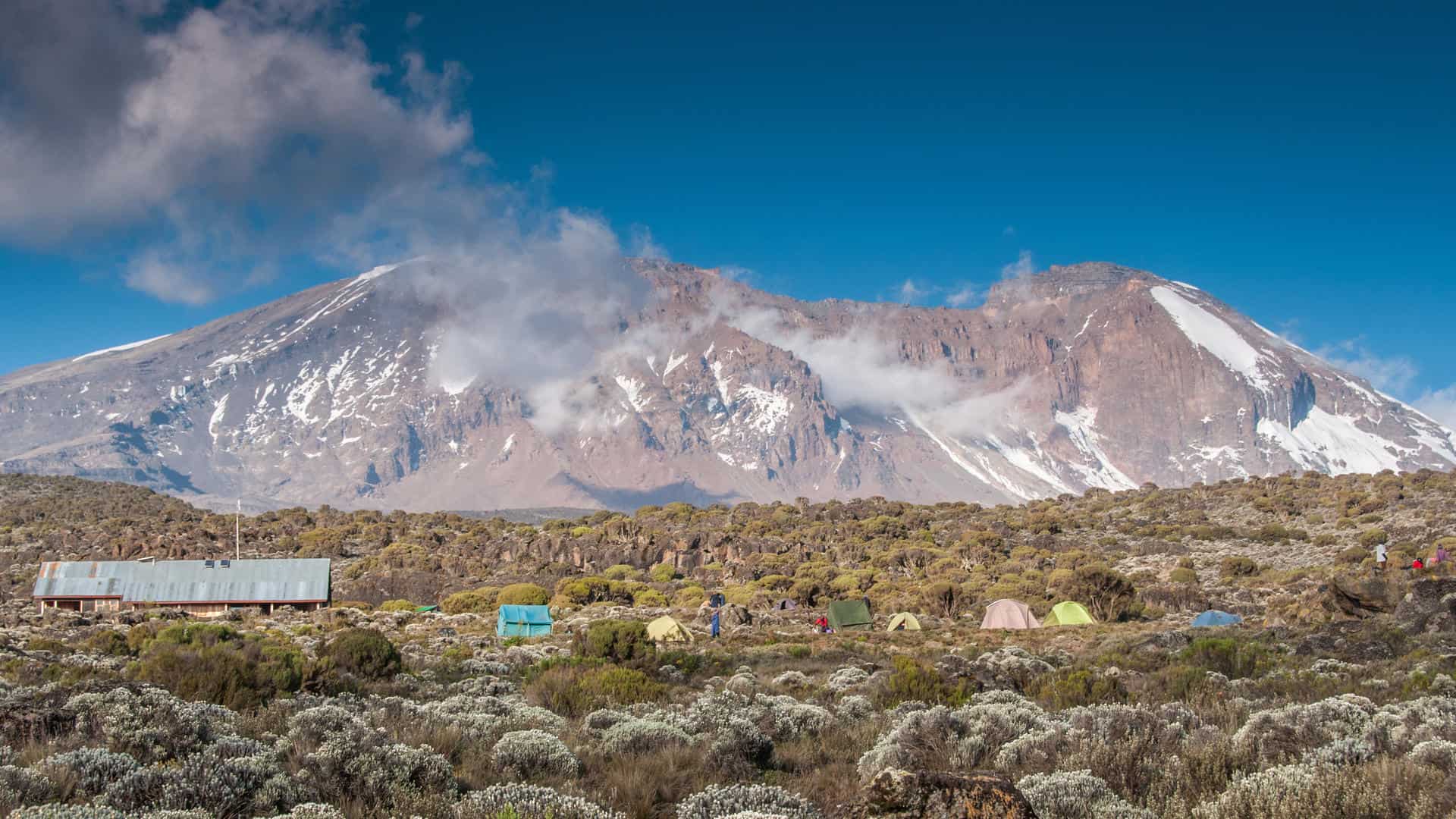 View of Mount Kilimanjaro from camp 